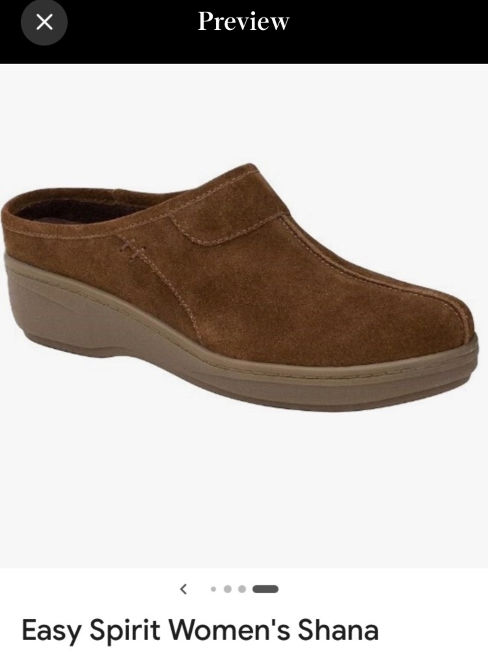 Easy Spirit Brown Suede Slip-On Clog Mule